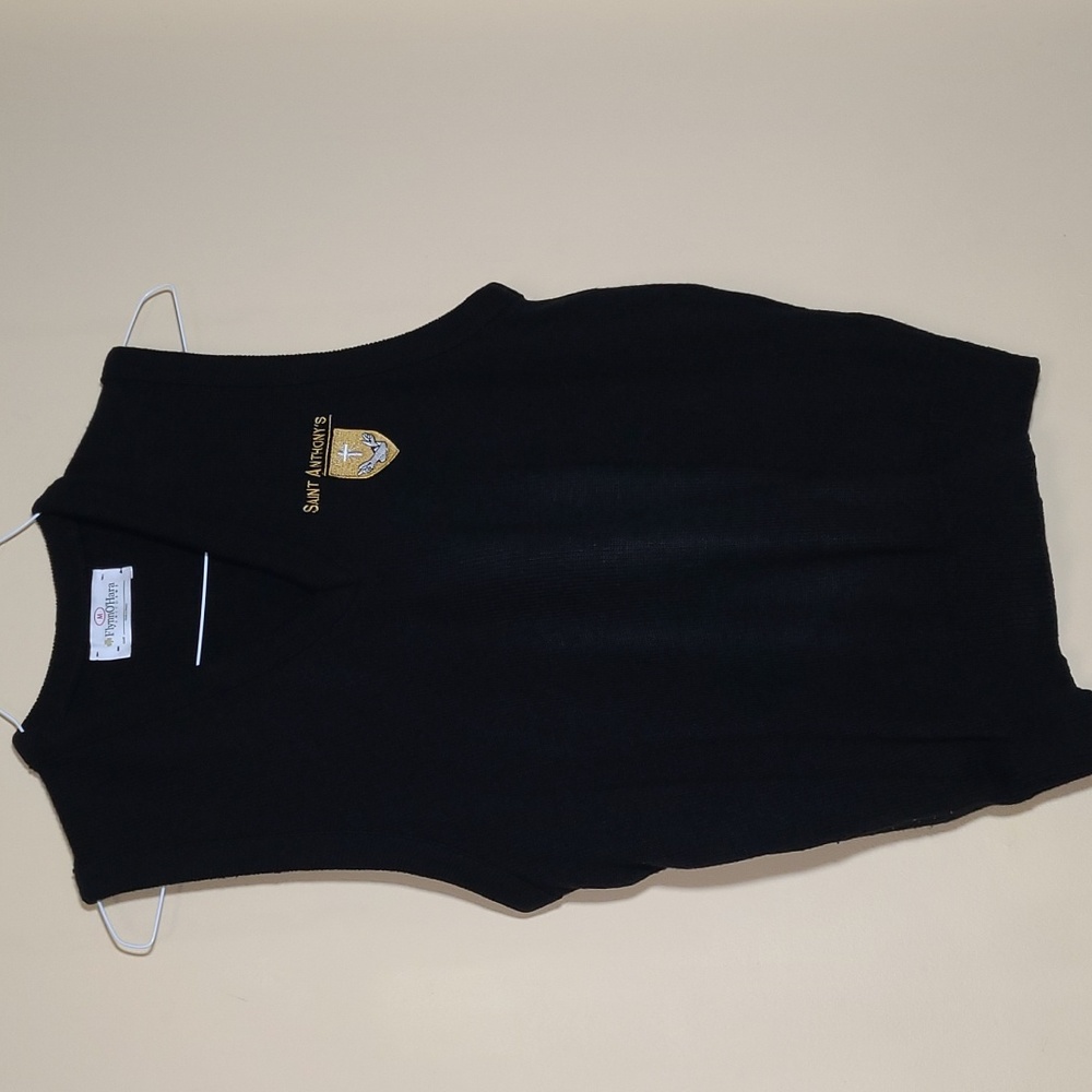 St. Anthony's Black Sweater Vest, Flynn O'Hara,  Adult Medium